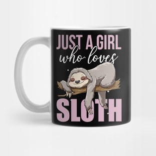 Just A Girl Who Loves Sloths Lazy Sleeping Animal Lover Mug